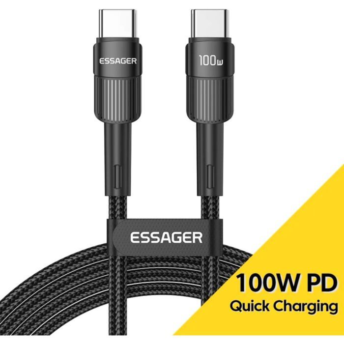 Дата кабель Essager USB-C to USB-C 2.0m 100W black Фото