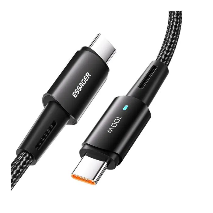 Дата кабель Essager USB-C to USB-C 0.5m 100W black Фото