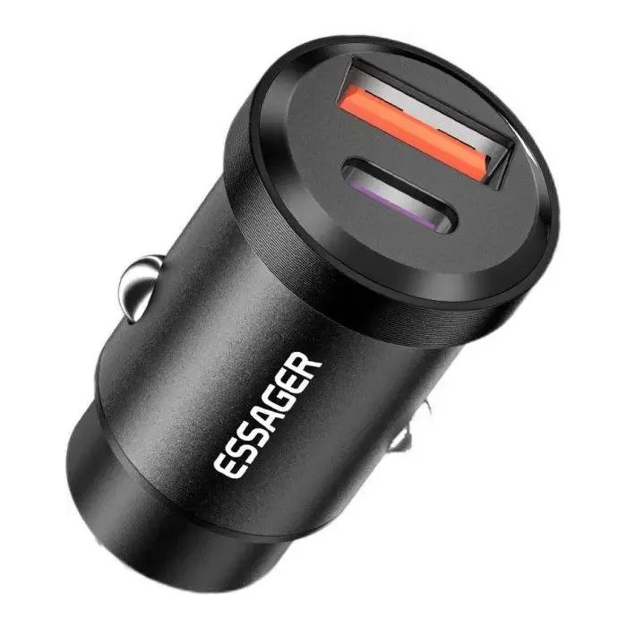 Зарядное устройство Essager 1xUSB-C 30W + 1xUSB black Фото