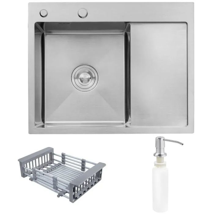 Мойка кухонная Kroner Geburstet-6350LHM Фото