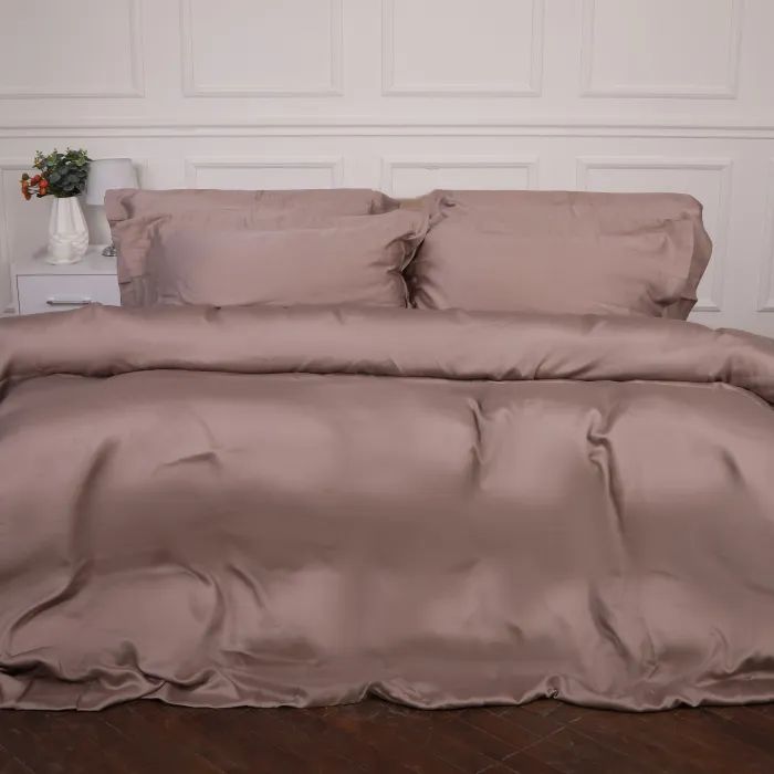 Постельное белье MirSon Tencel №08 Beige 2x160x220 Семейный Евро Фото
