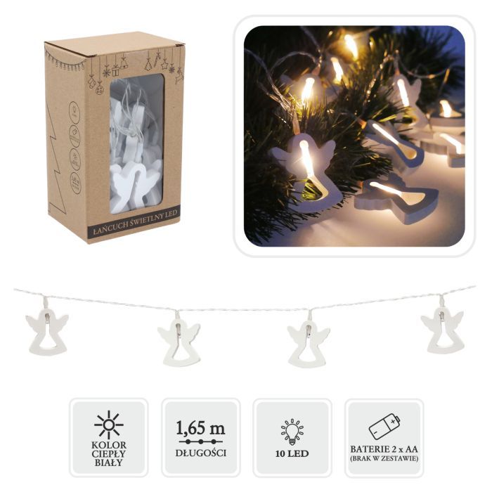 Гирлянда Chomik Янгол 10 LED, теплий білий, IP20, 2хАА Фото