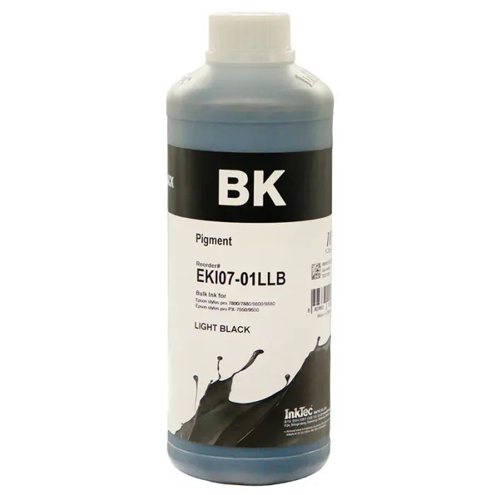 Чернила InkTec Epson LFP Pigment Light Black 1L Фото