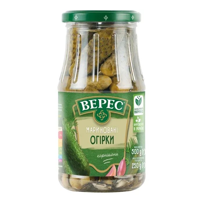 Овощная консервация Верес Огурцы маринованные 500 г Фото