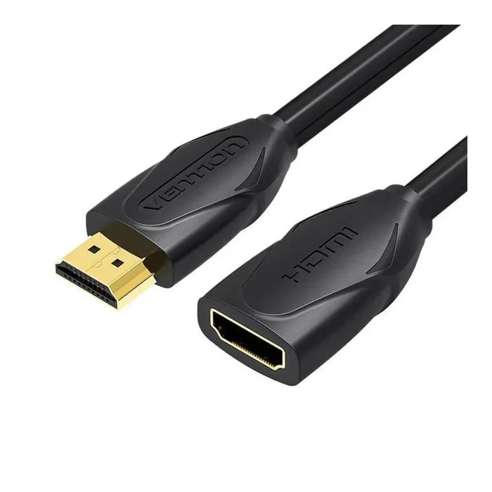 Кабель мультимедийный Vention HDMI M to HDMI F 1.0m 4K60Hz black Фото