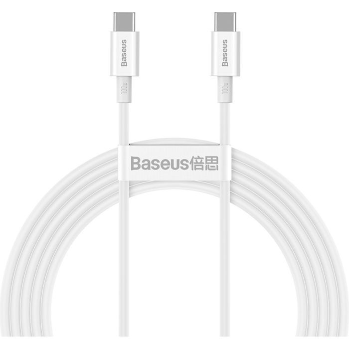 Дата кабель Baseus USB-C to USB-C 2.0m 100W white Фото
